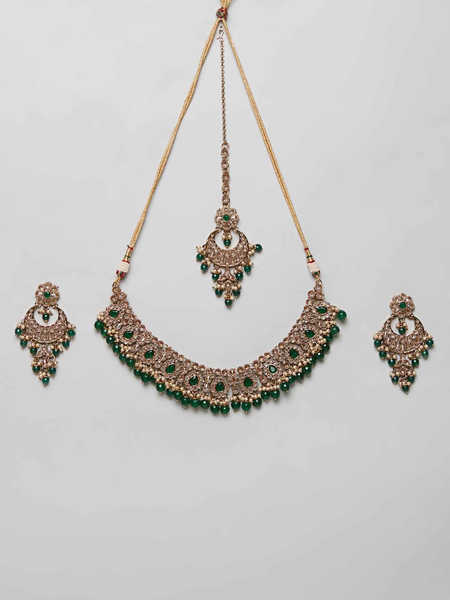 Kundan Necklace Set W/Earrings & Mang Tikka NSD5