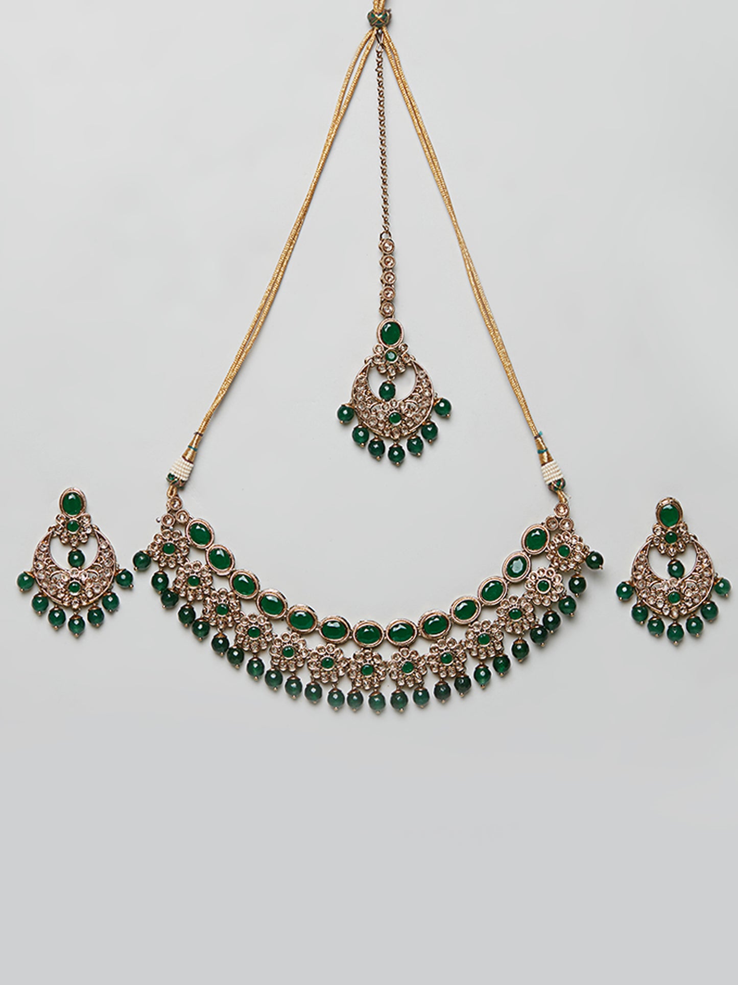 Kundan Necklace Set W/Earrings & Mang Tikka NSD7