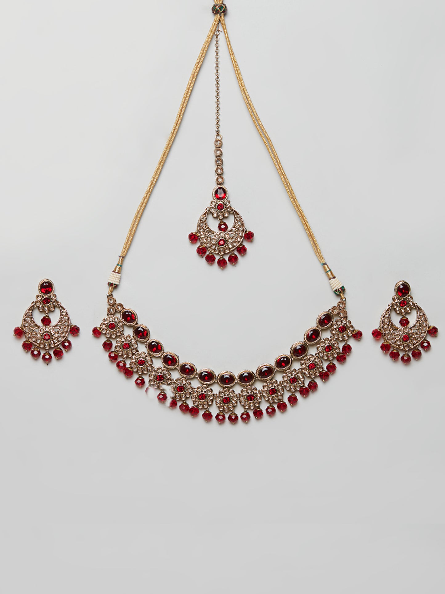 Kundan Necklace Set W/Earrings & Mang Tikka NSD7