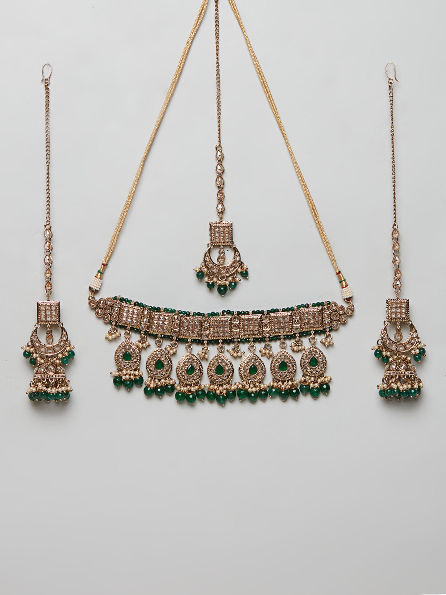 Kundan Necklace Set W/Earrings & Mang Tikka NSD8