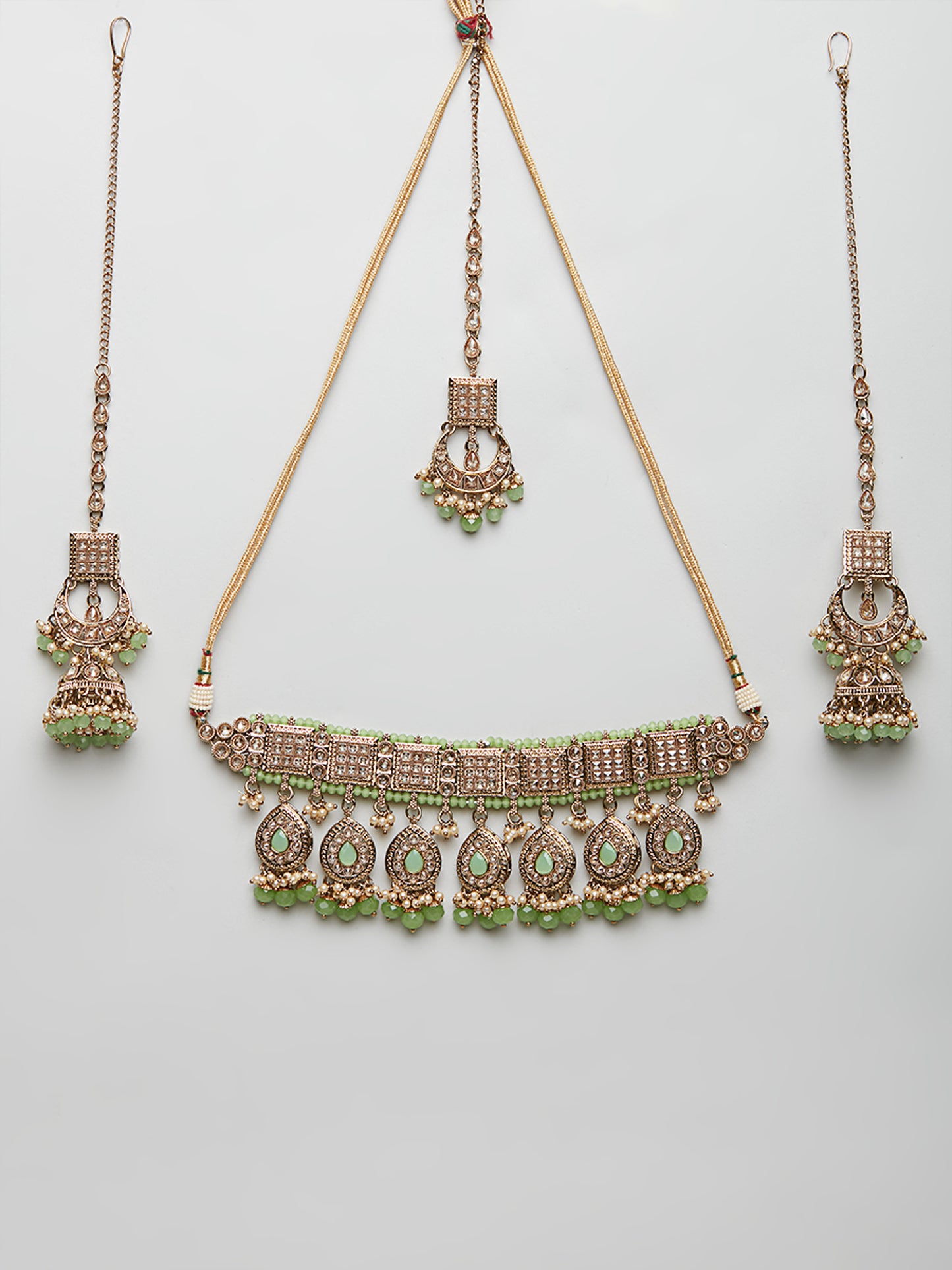 Kundan Necklace Set W/Earrings & Mang Tikka NSD8