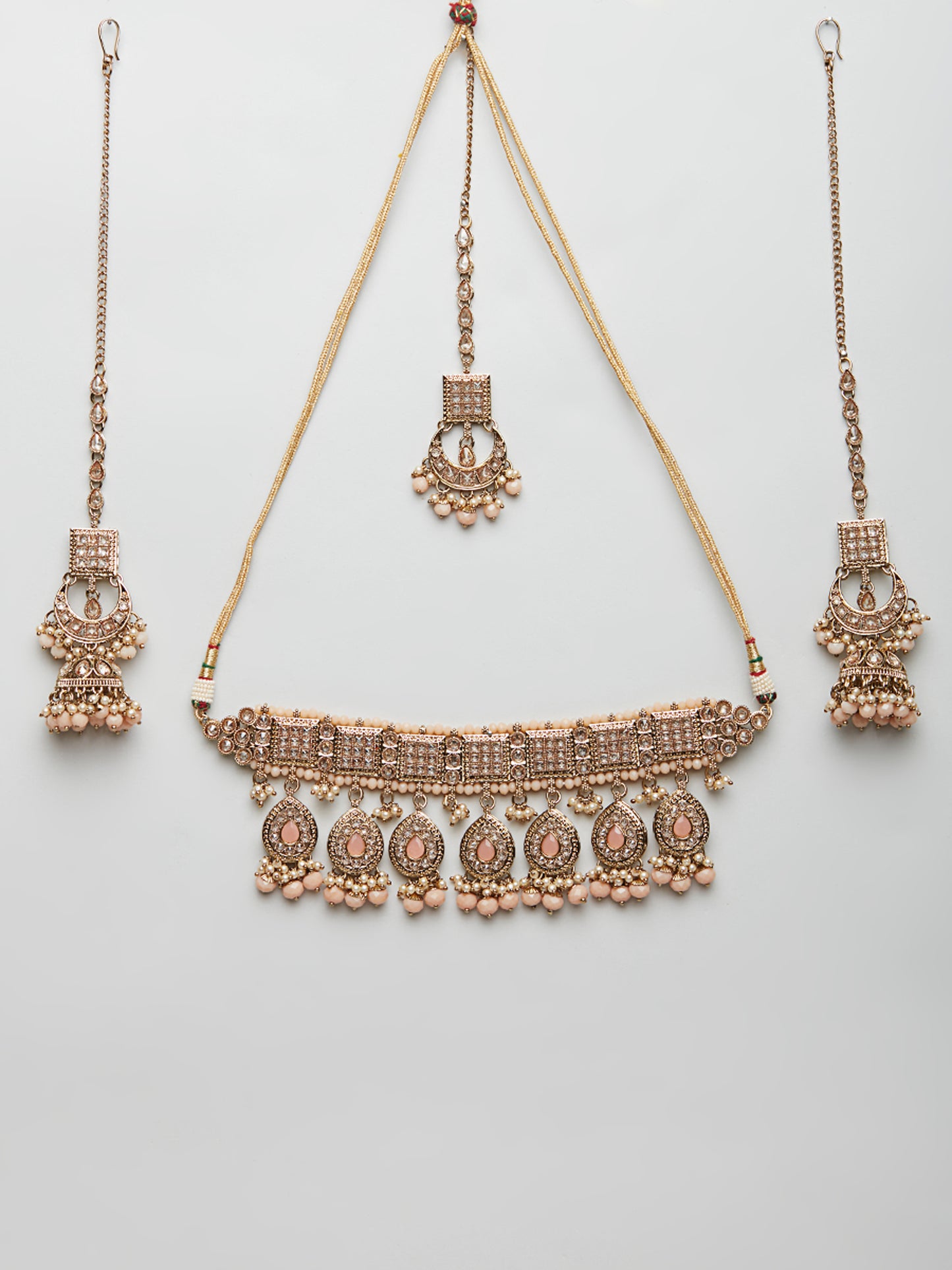 Kundan Necklace Set W/Earrings & Mang Tikka NSD8