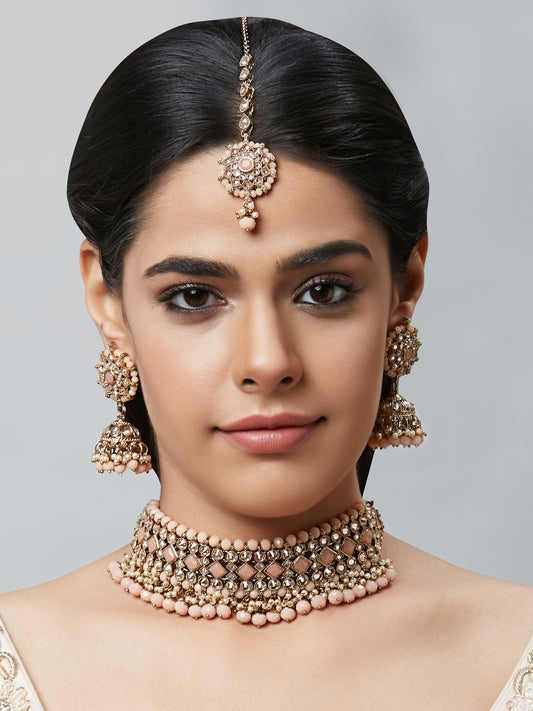 Kundan Necklace Set W/Earrings & Mang Tikka NSD9