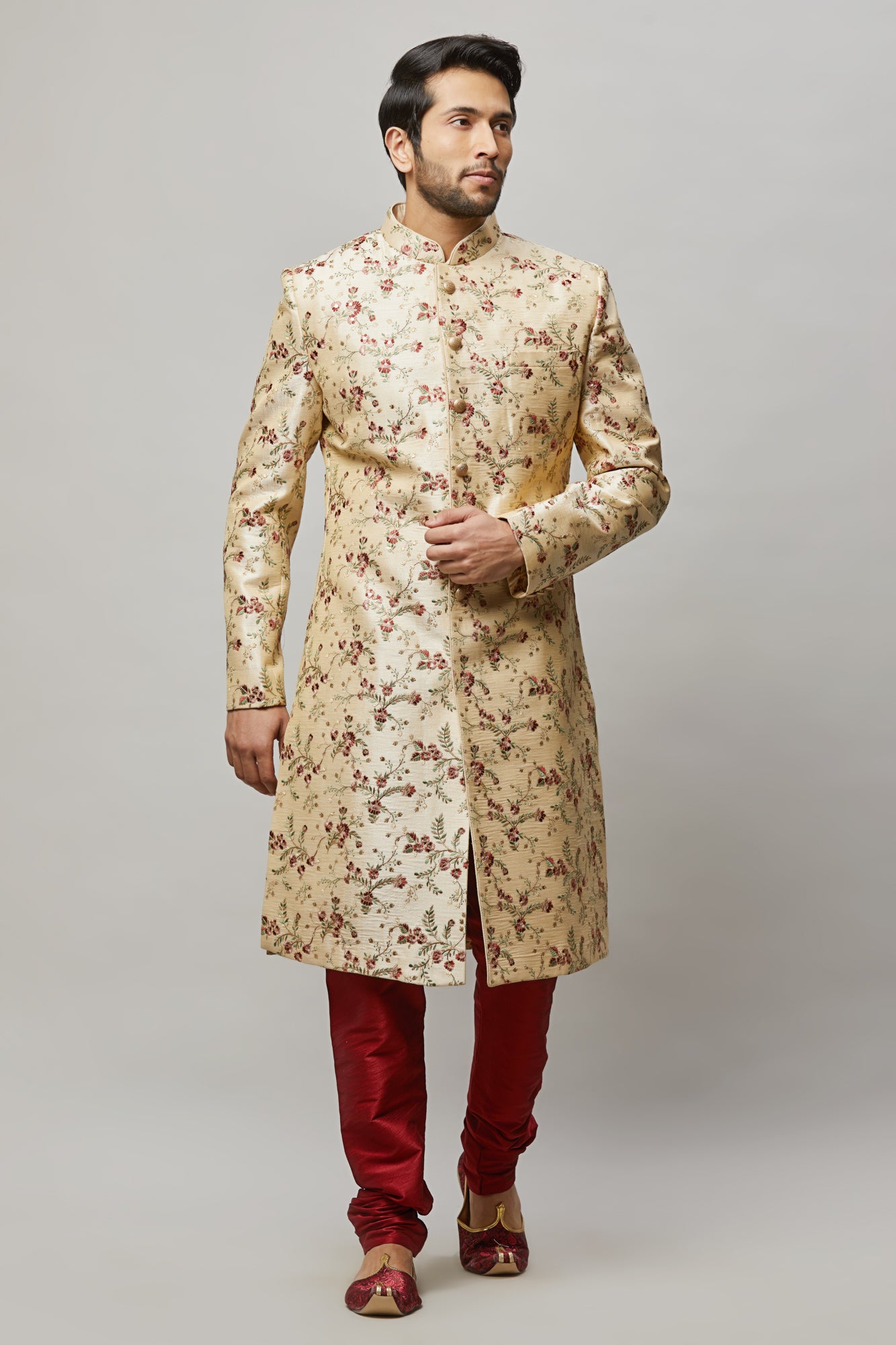 Mens Floral Sherwani SWD4