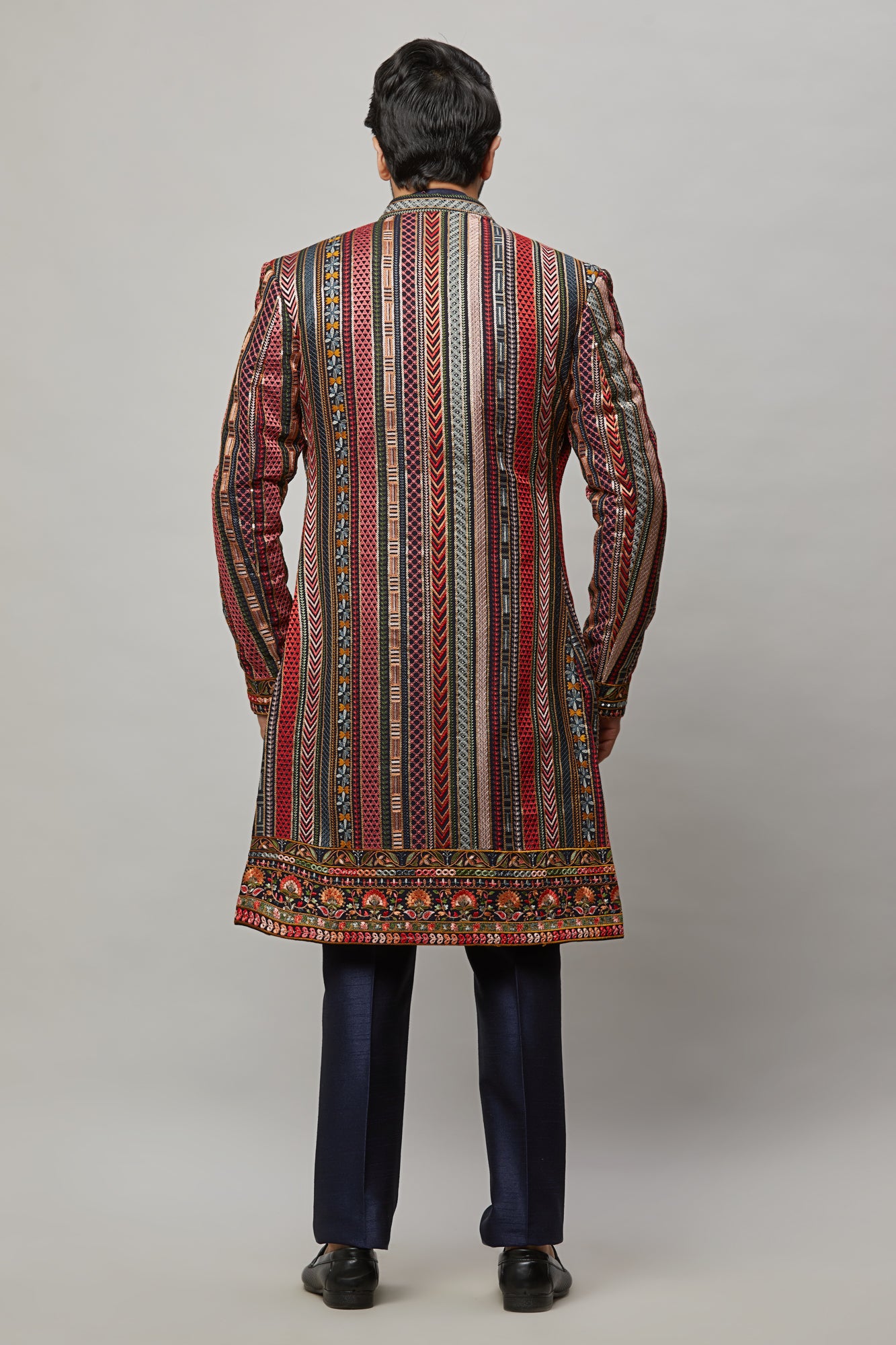 Mens Multi-Color Open Jacket Sherwani SWD7