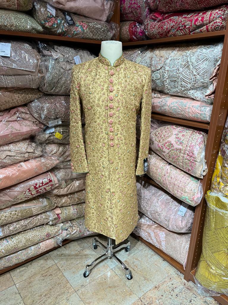 Gold Silk Sherwani