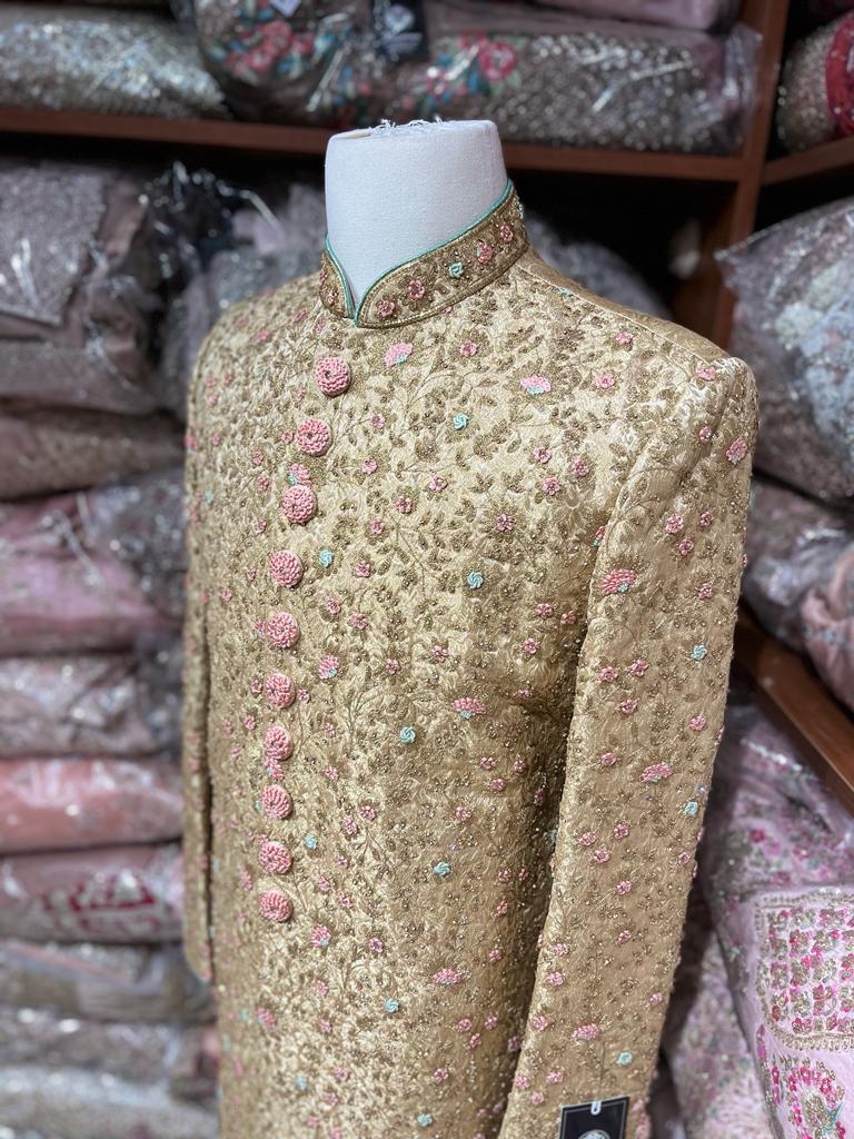 Gold Silk Sherwani