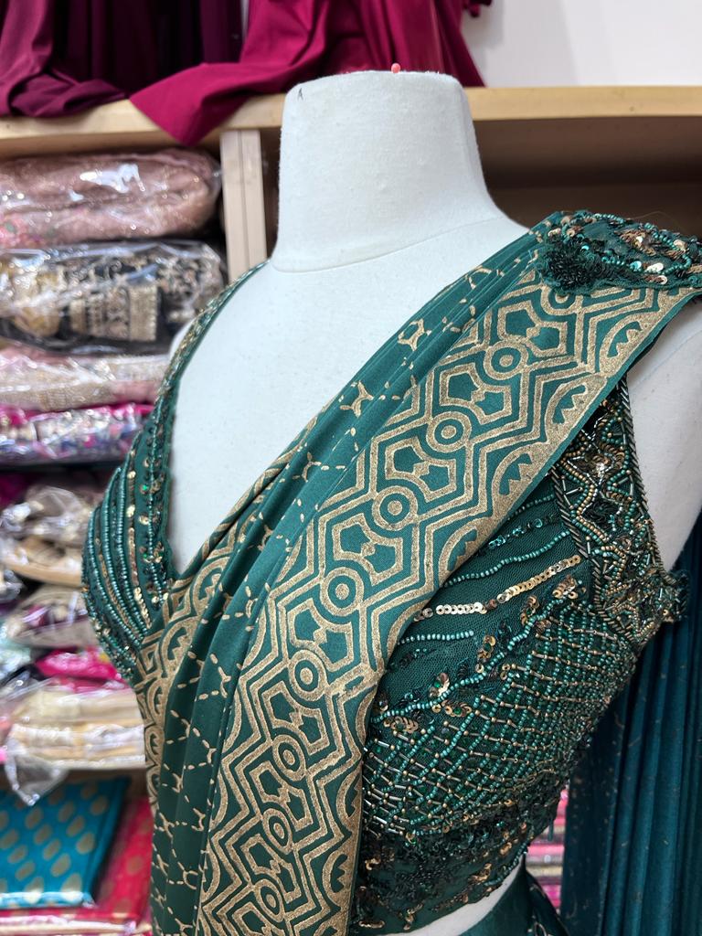 Castleton Green Pre-Stitched Saree W/ Readymade Blouse PSS-52