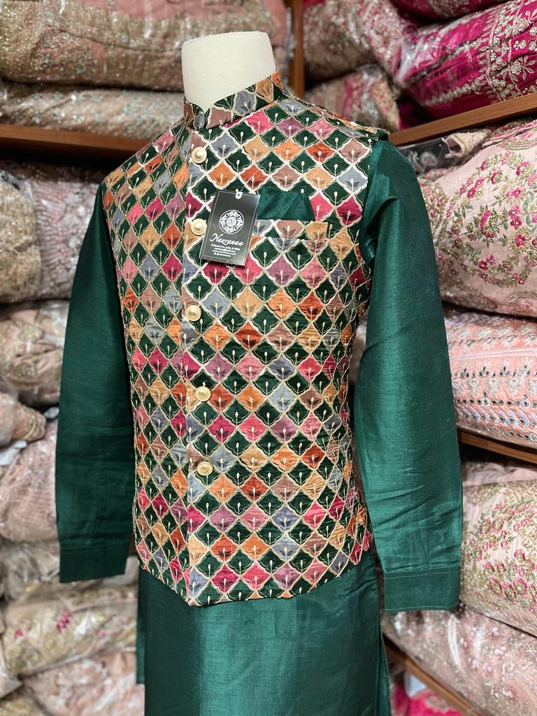 Mens Kurta Vest Set D-003