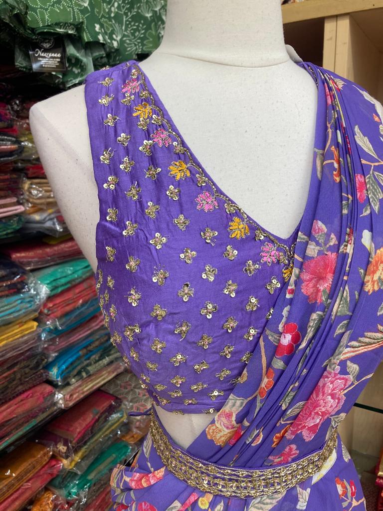 Pre-Stitched Saree W/ Readymade Blouse - D009