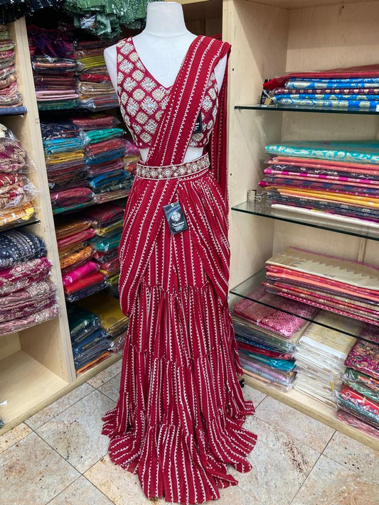 Pre-Stitched Saree W/ Readymade Blouse - D010