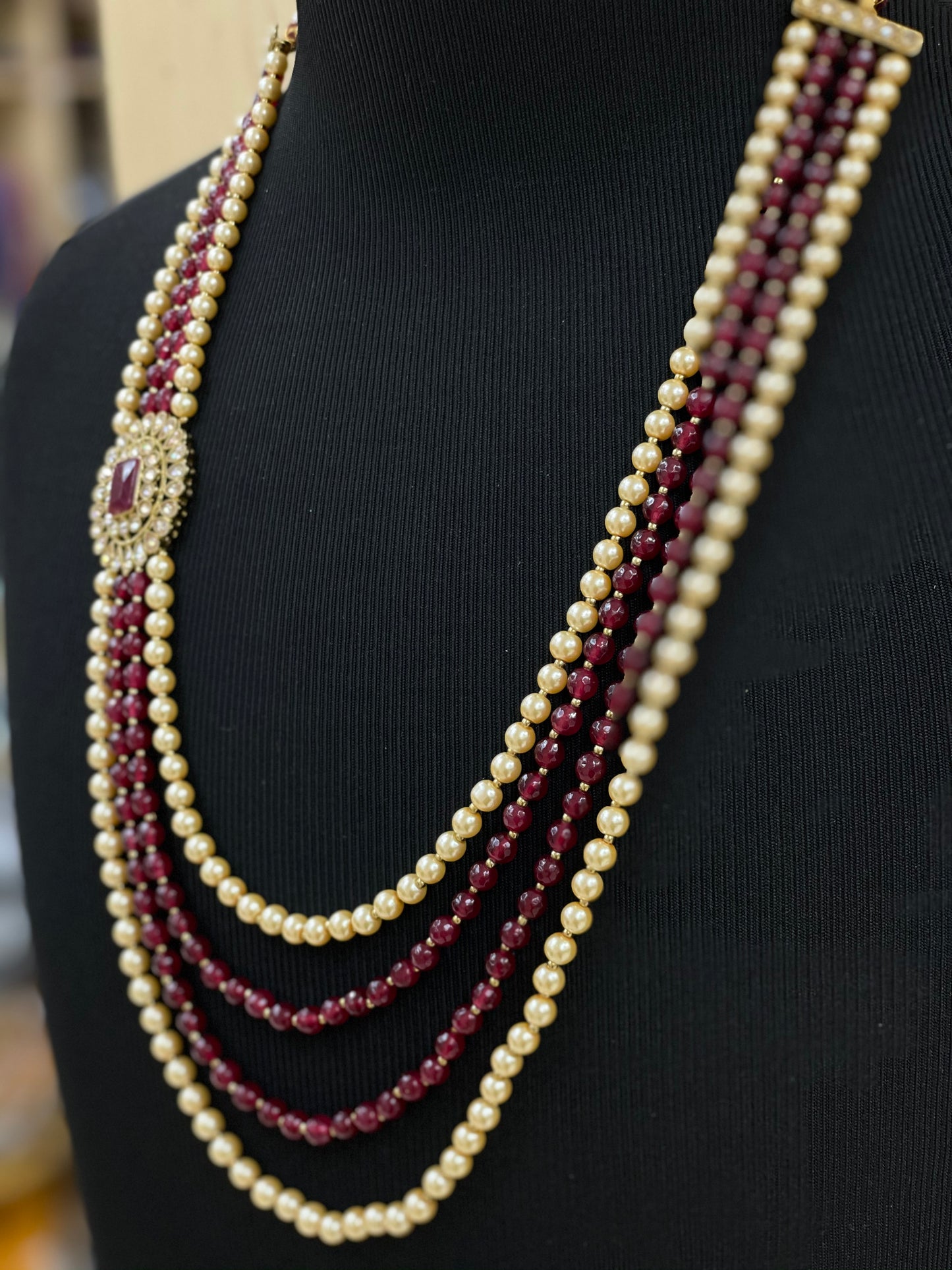 Groom’s Ruby and Pearl Prince Necklace