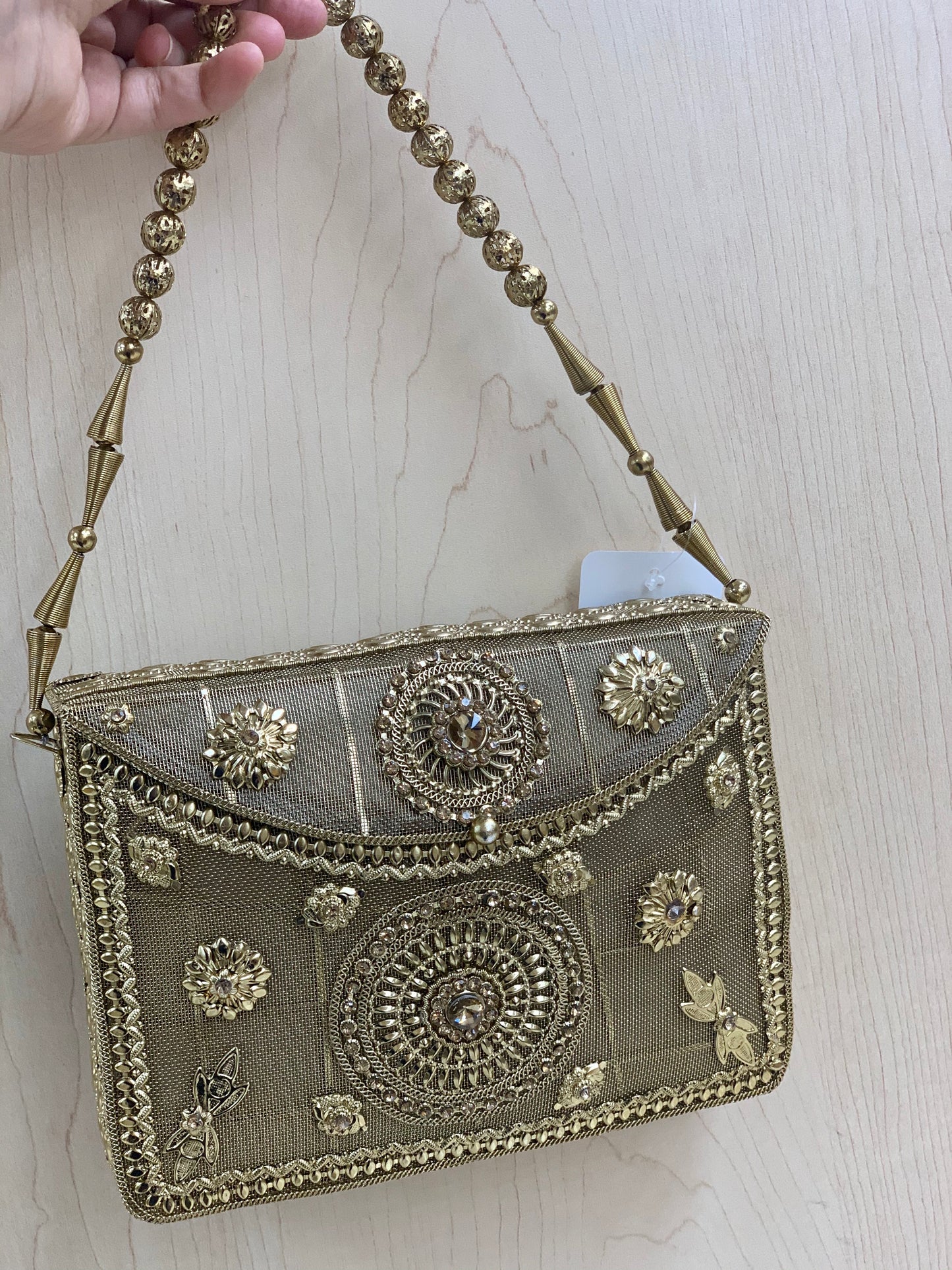 Antique Golden Metal Purse D7