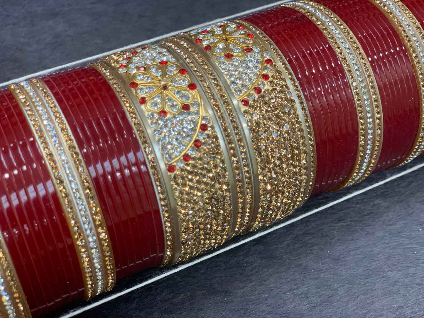 Bridal maroon Traditonal chuda set with Kundan stone kadas, Indian wedding jewelry, Punjabi chuda, Red bangle set, Bridal accessories