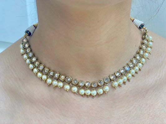 Antique gold bridesmaids necklace with earrings