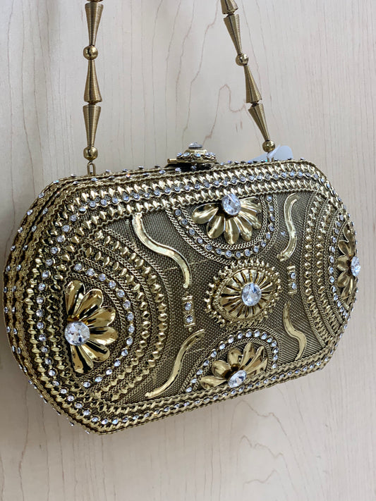 Antique Golden Metal Purse D6