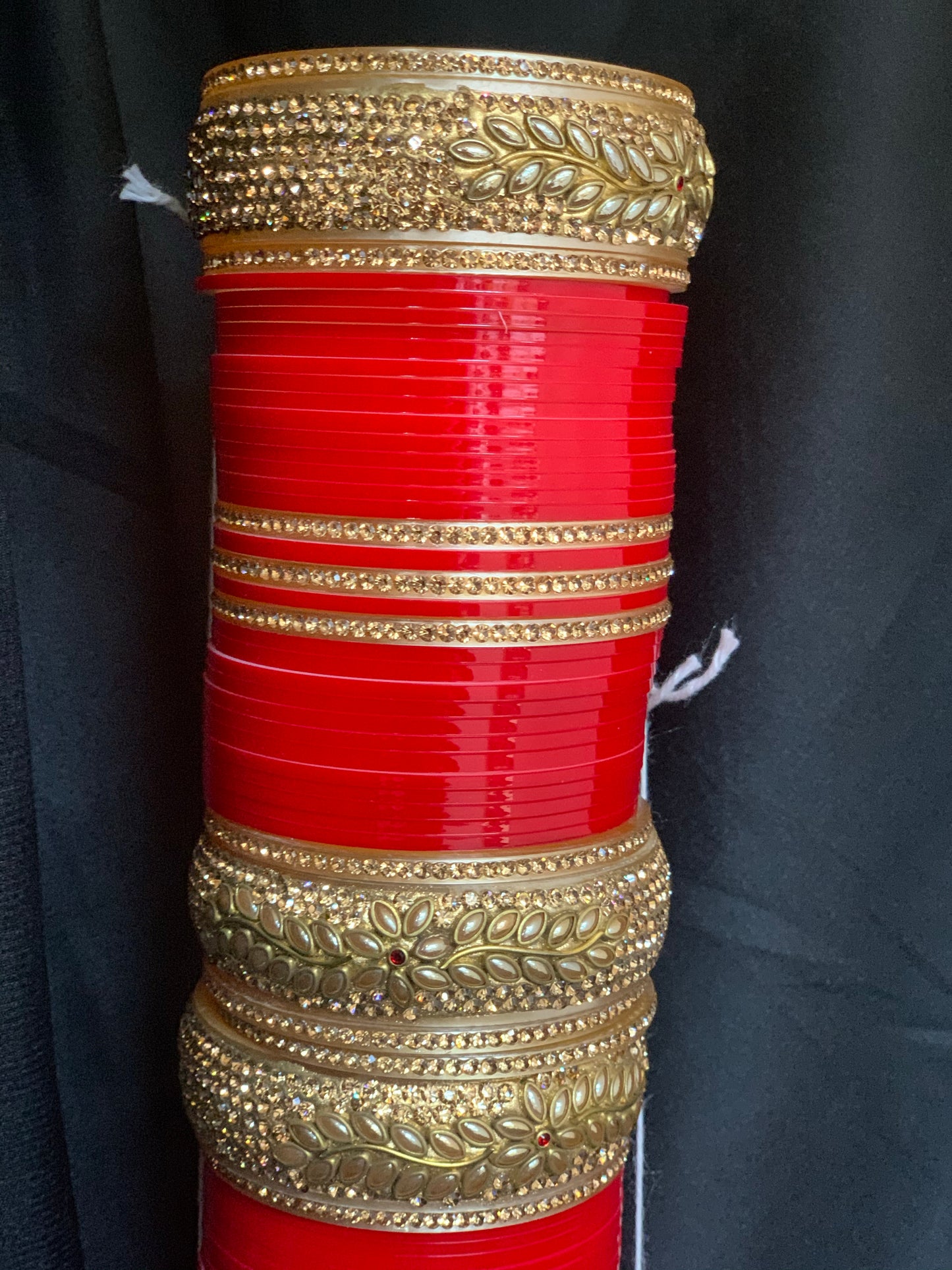 Bridal Red Chuda W/Kundan Stone Kadas BC8