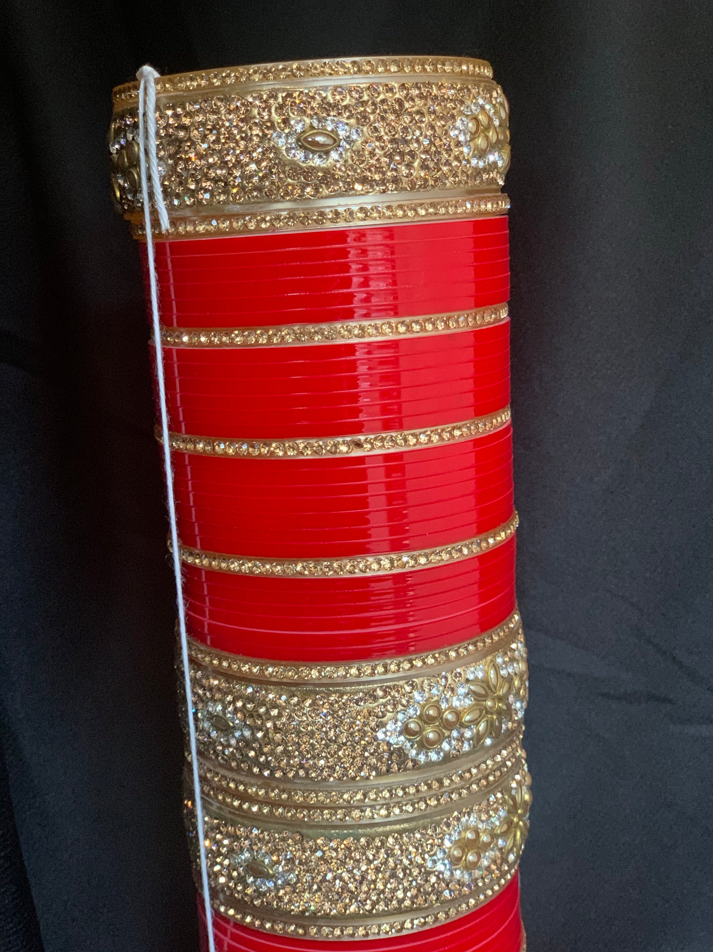 Bridal Red Chuda W/Kundan Stone Kadas BC5