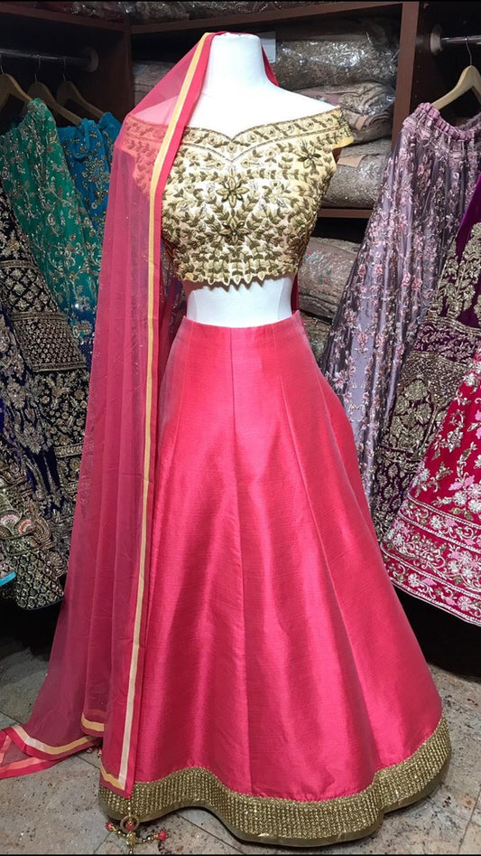 Peach Coral Bridesmaid's Lehenga