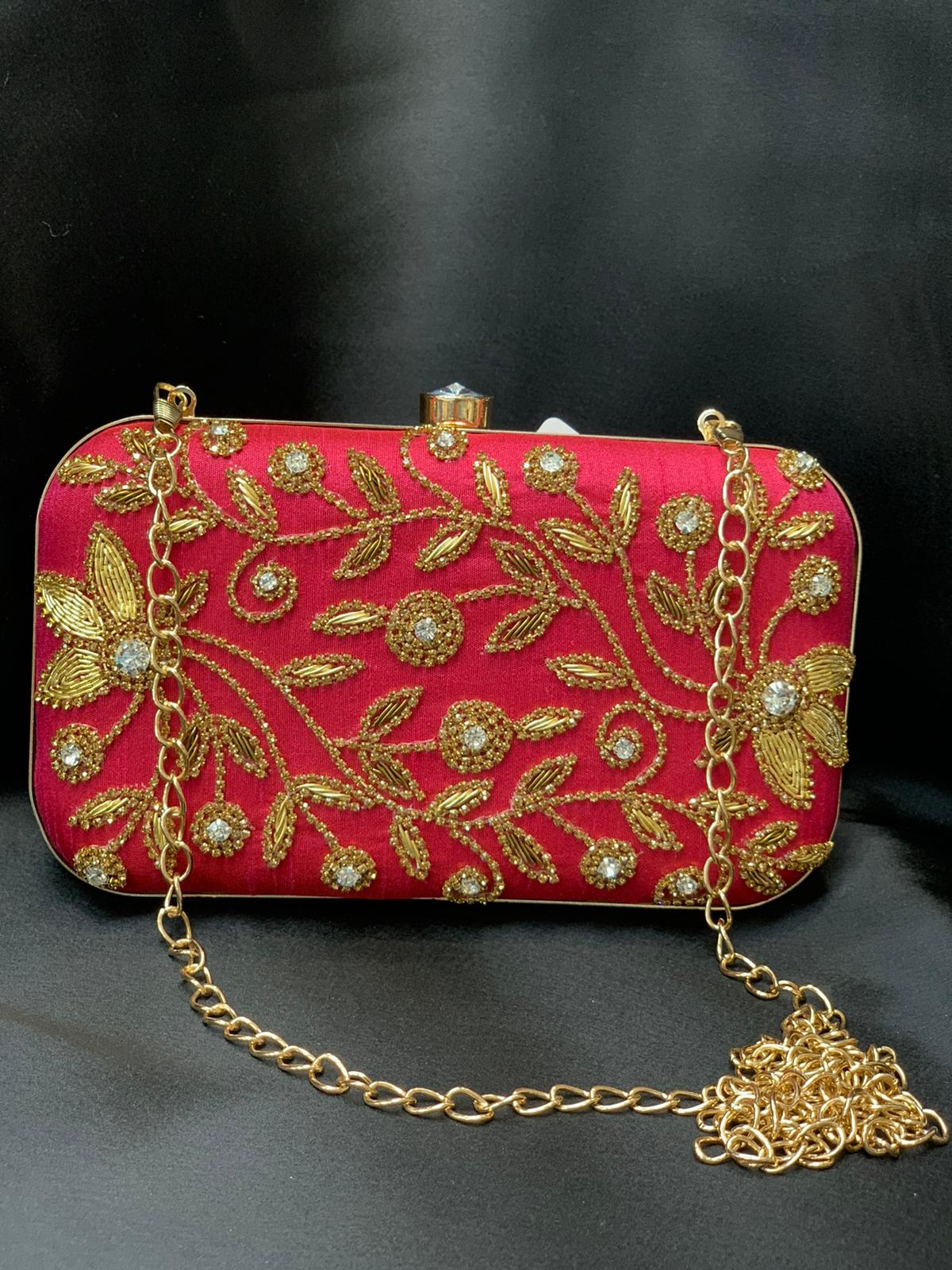 BEST INDIAN HANDICRAFT Unique Resin clutch bag Crystal stone Handmade Clutch  Bag Embroidery Clutch Bag Purse For Bridal, Casual, Party, Wedding